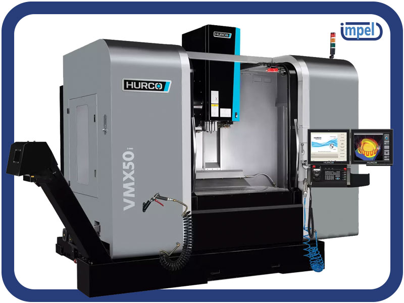 Hurco VM50Ti 3 Axis with 4th Axis. Capacity (XYZ) 1270 x 660 x 610 mm